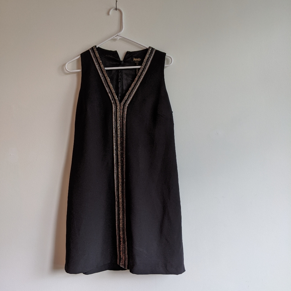 Black dress with beaded detail Shelli Segal 10